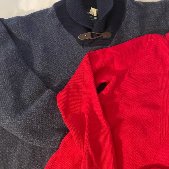 Red and Navy Sweater Set bundle size xl extra large Nine West pullover - Picture 3 of 8